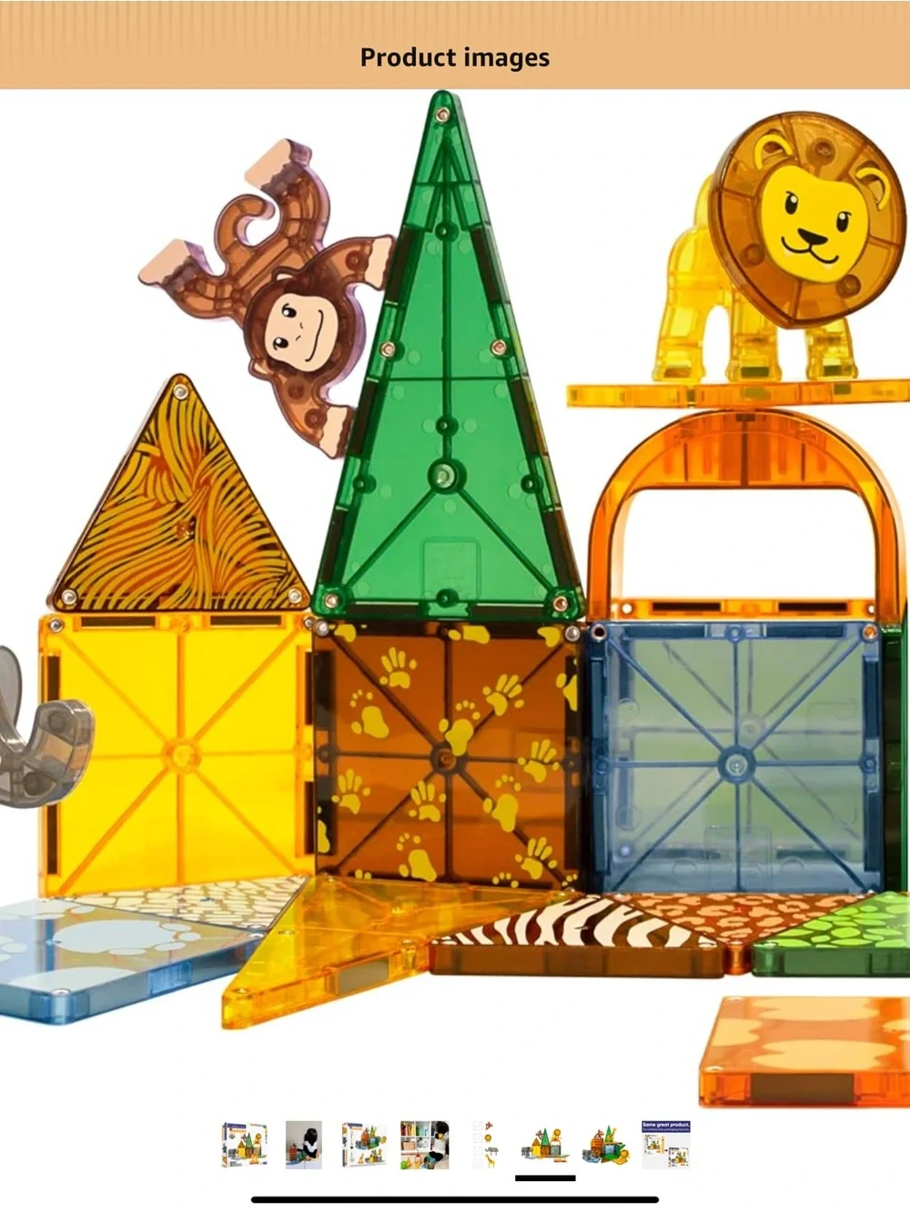 Magna tiles Safari 25-Piece Building Set - Yellow & Green - Picture 4 of 6